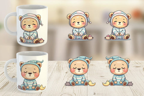Mug Wrap Sleepy Bear Sublimation artnoy 