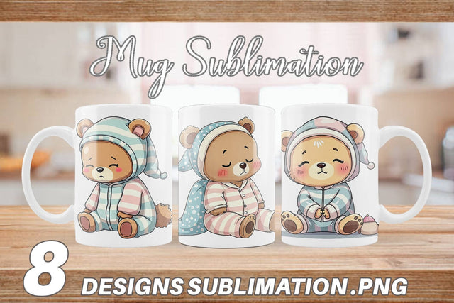 Mug Wrap Sleepy Bear Sublimation artnoy 
