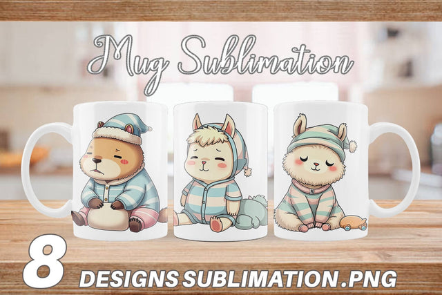 Mug Wrap Sleepy Capybara Sublimation artnoy 