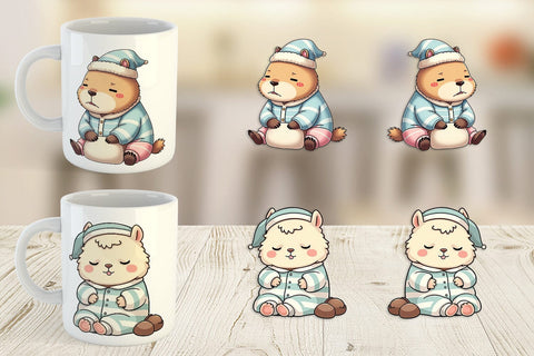 Mug Wrap Sleepy Capybara Sublimation artnoy 