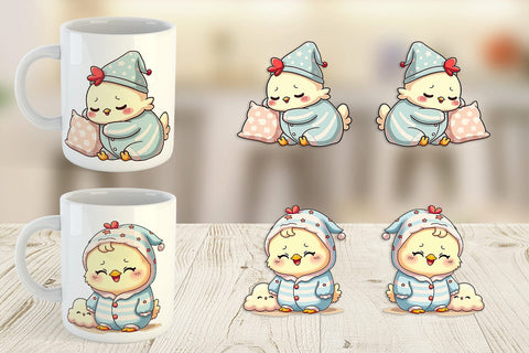 Mug Wrap Sleepy Chicken Sublimation artnoy 