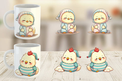 Mug Wrap Sleepy Chicken Sublimation artnoy 