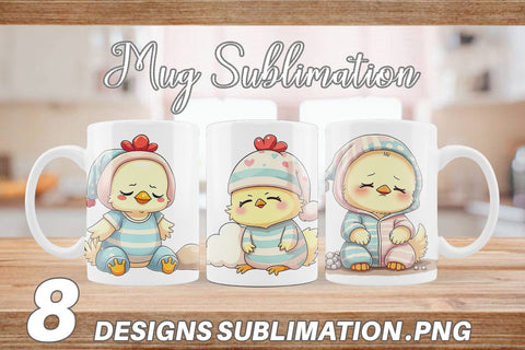 Mug Wrap Sleepy Chicken Sublimation artnoy 