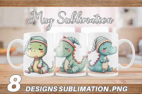 Mug Wrap Sleepy Dinosaur Sublimation artnoy 