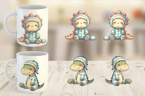 Mug Wrap Sleepy Dinosaur Sublimation artnoy 