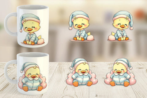 Mug Wrap Sleepy Duck Sublimation artnoy 