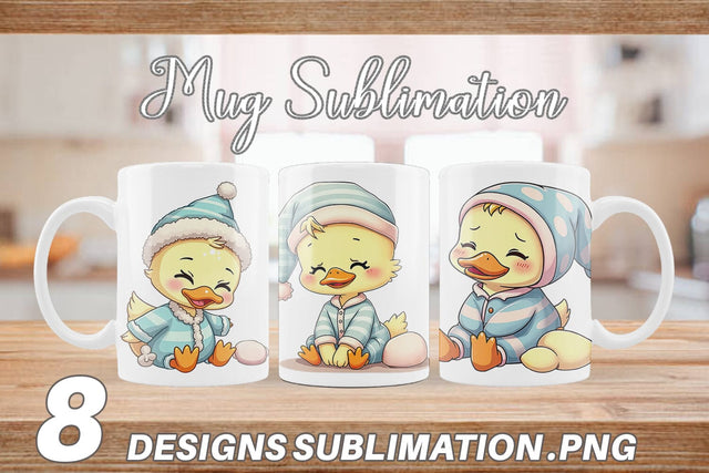 Mug Wrap Sleepy Duck Sublimation artnoy 