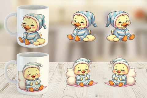 Mug Wrap Sleepy Duck Sublimation artnoy 