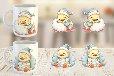 Mug Wrap Sleepy Duck Sublimation artnoy 