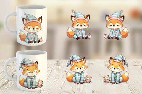 Mug Wrap Sleepy Fox Sublimation artnoy 
