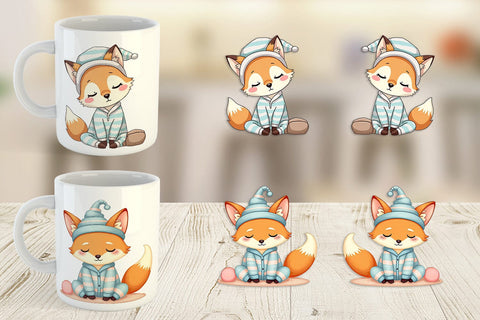 Mug Wrap Sleepy Fox Sublimation artnoy 