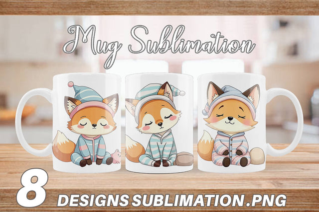 Mug Wrap Sleepy Fox Sublimation artnoy 