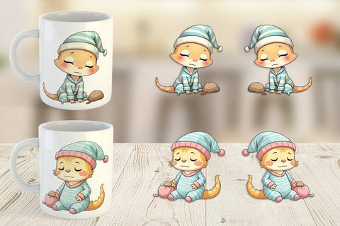 Mug Wrap Sleepy Gecko Sublimation artnoy 