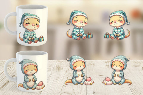 Mug Wrap Sleepy Gecko Sublimation artnoy 