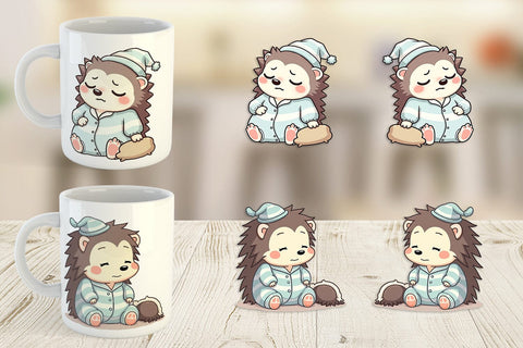 Mug Wrap Sleepy Hedgehog Sublimation artnoy 
