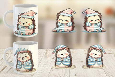 Mug Wrap Sleepy Hedgehog Sublimation artnoy 