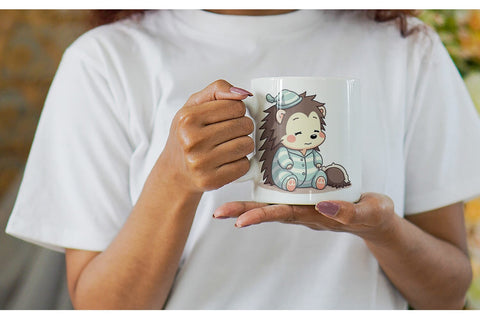Mug Wrap Sleepy Hedgehog Sublimation artnoy 