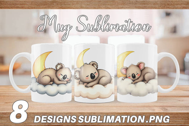 Mug Wrap Sleepy Koala Cloud Sublimation artnoy 