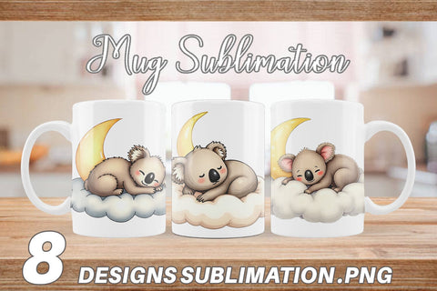 Mug Wrap Sleepy Koala Cloud Sublimation artnoy 