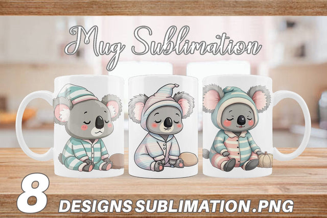 Mug Wrap Sleepy Koala Sublimation artnoy 