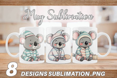 Mug Wrap Sleepy Koala Sublimation artnoy 