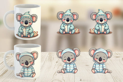 Mug Wrap Sleepy Koala Sublimation artnoy 