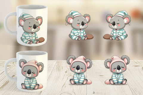 Mug Wrap Sleepy Koala Sublimation artnoy 