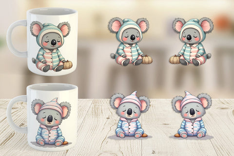 Mug Wrap Sleepy Koala Sublimation artnoy 