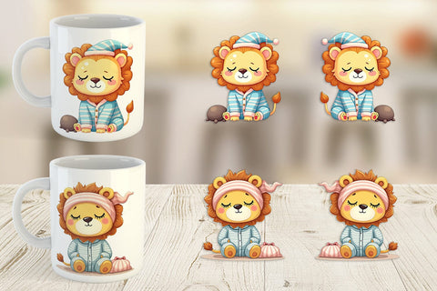 Mug Wrap Sleepy Lion Sublimation artnoy 