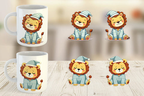Mug Wrap Sleepy Lion Sublimation artnoy 