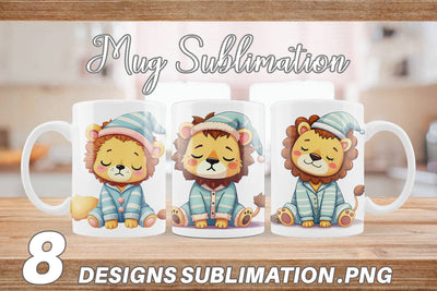 Mug Wrap Sleepy Lion Sublimation artnoy 
