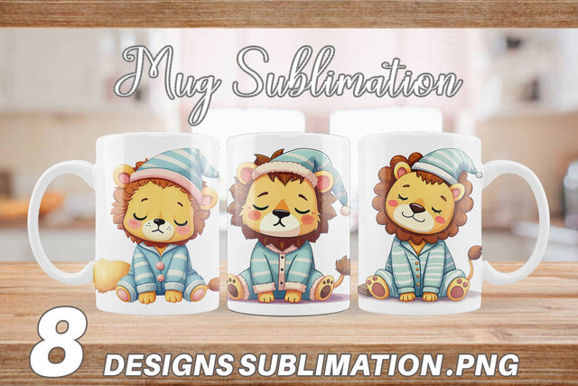 Mug Wrap Sleepy Lion Sublimation artnoy 