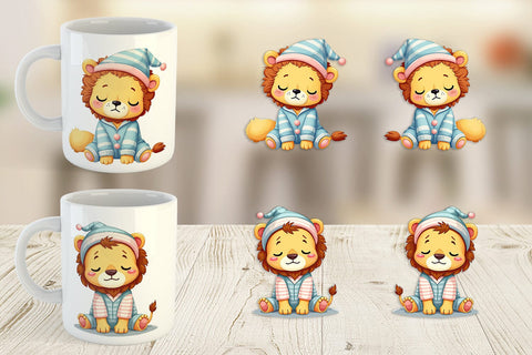 Mug Wrap Sleepy Lion Sublimation artnoy 