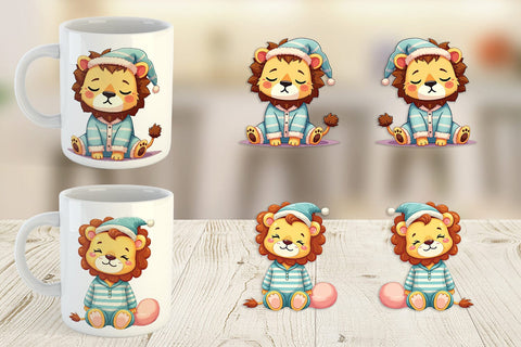 Mug Wrap Sleepy Lion Sublimation artnoy 