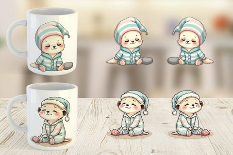 Mug Wrap Sleepy Meerkat Sublimation artnoy 