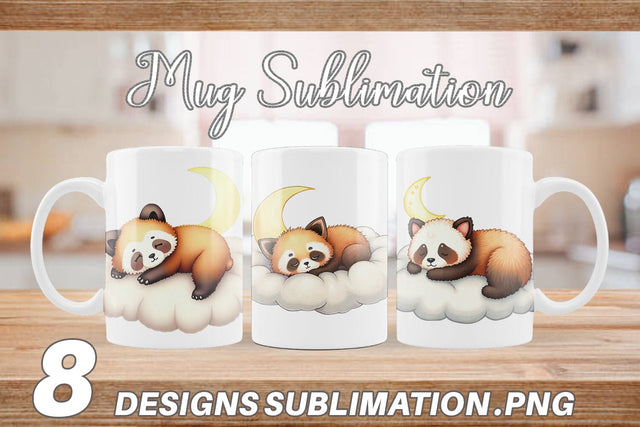 Mug Wrap Sleepy Panda Cloud Sublimation artnoy 
