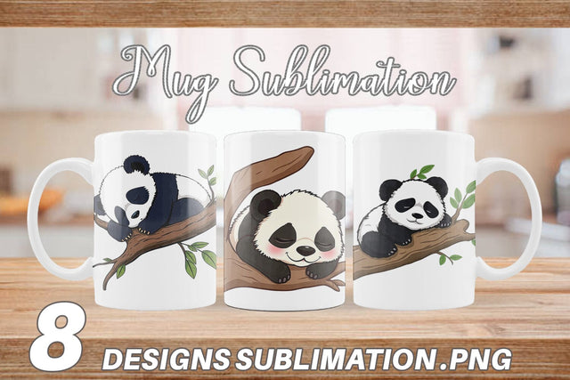 Mug Wrap Sleepy Panda Sublimation artnoy 