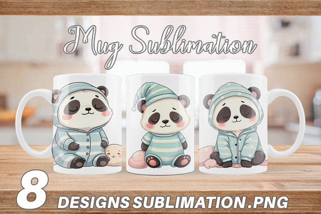 Mug Wrap Sleepy Panda Sublimation artnoy 