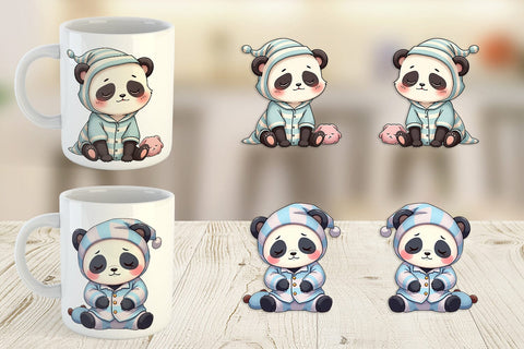 Mug Wrap Sleepy Panda Sublimation artnoy 