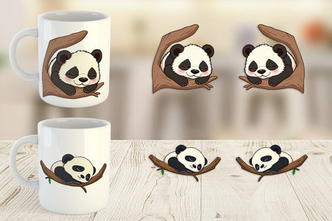 Mug Wrap Sleepy Panda Sublimation artnoy 