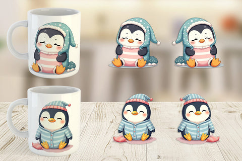 Mug Wrap Sleepy Penguin Sublimation artnoy 