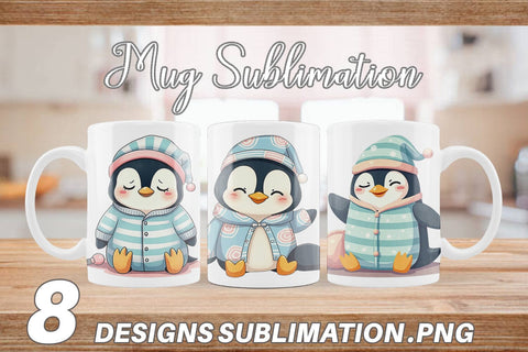 Mug Wrap Sleepy Penguin Sublimation artnoy 