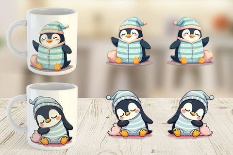 Mug Wrap Sleepy Penguin Sublimation artnoy 