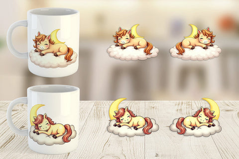 Mug Wrap Sleepy Pony Cloud Sublimation artnoy 