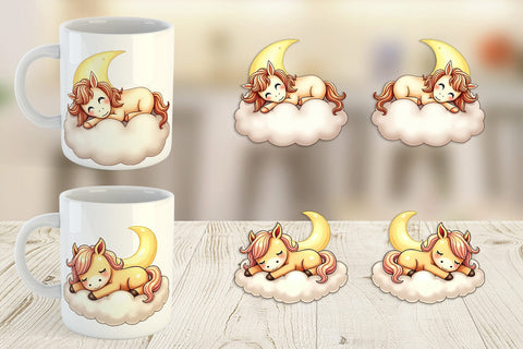 Mug Wrap Sleepy Pony Cloud Sublimation artnoy 