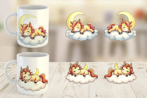 Mug Wrap Sleepy Pony Cloud Sublimation artnoy 