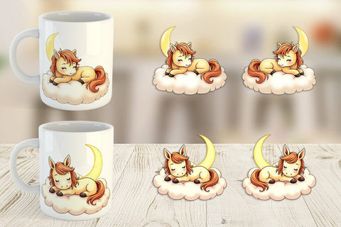 Mug Wrap Sleepy Pony Cloud Sublimation artnoy 