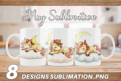 Mug Wrap Sleepy Pony Cloud Sublimation artnoy 