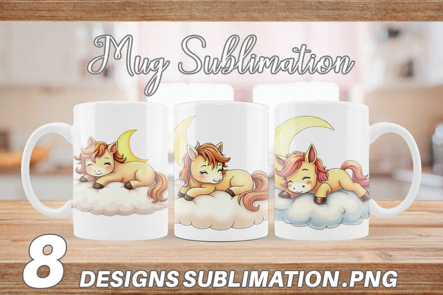 Mug Wrap Sleepy Pony Cloud Sublimation artnoy 