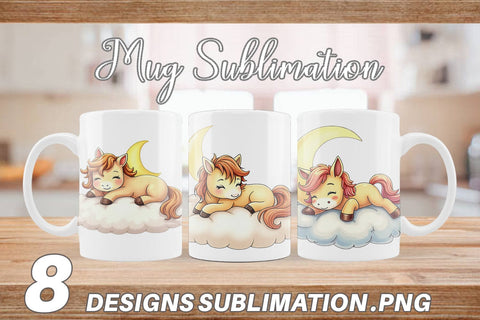 Mug Wrap Sleepy Pony Cloud Sublimation artnoy 